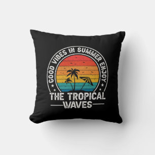 Coussin Vibrations positives d'été Vagues tropicales