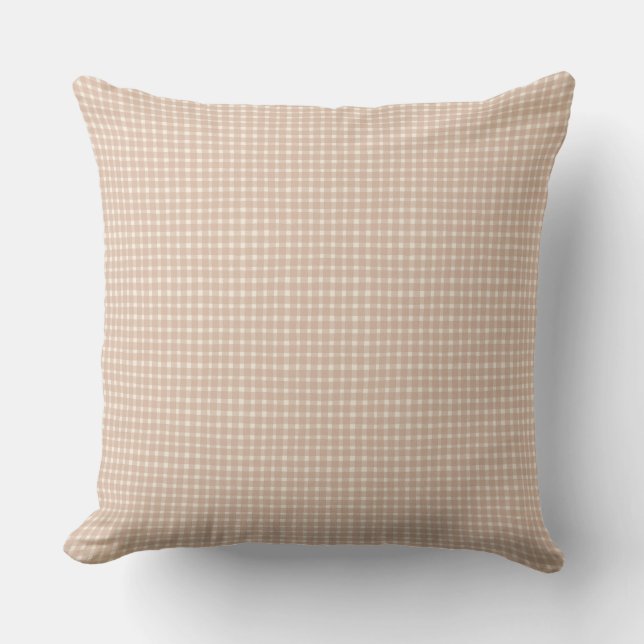Coussin Vichy classique Rose Poussiéreux Fille de bébé  (Recto)