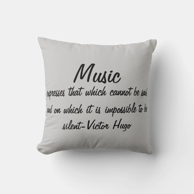 Coussin Victor Hugo Cite Des express De Musique... (Recto)