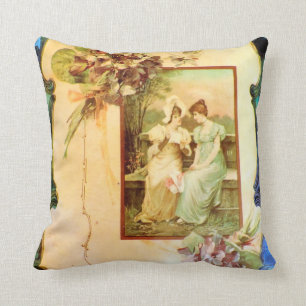 Coussin Victorian Ladies in the Garden Photo Design Coussi