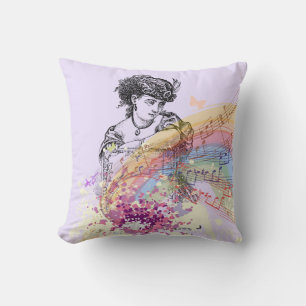 Coussin Victorian Lady PrettyPalePurple ColorSplash Coussi