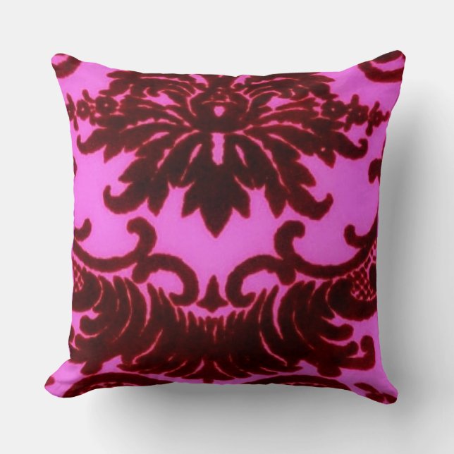 Coussin Victorien Brown Et Rose Madison Damask (Recto)