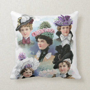 Coussin victorien de casquettes de mode vintage de