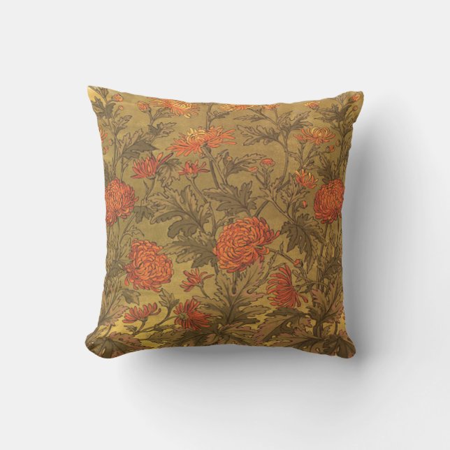 Coussin victorien de Chrysanthamums de grue de (Recto)
