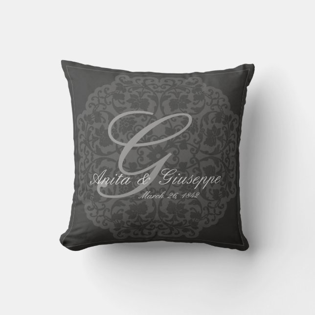 Coussin victorien de souvenir de mariage de (Recto)