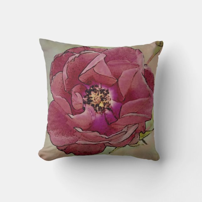 Coussin Victorien Open Rose Lance Oreiller-Mauve Retour (Recto)