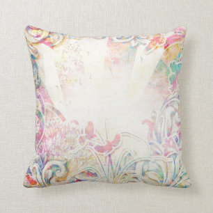 Coussin Victorien romantique avec la frontière de fleur