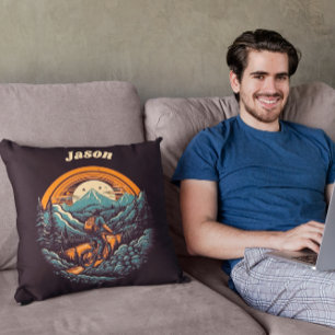 Coussin Vie cyclable, personnalisable rétro