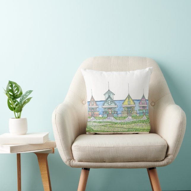 Coussin Vie de cabane de plage 1; Bleu d'oreiller (Chaise)