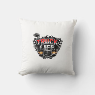 Coussin Vie de Camion Grunge en Chrome Rouge Distressed Ca