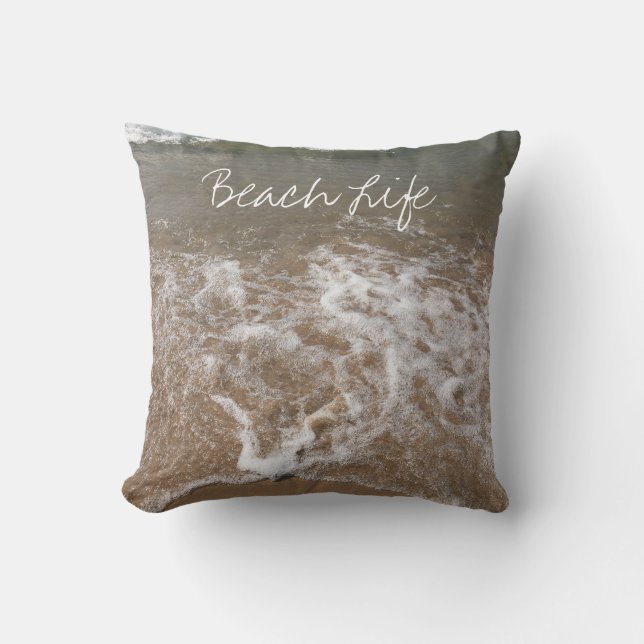 Coussin Vie de plage Citations Ocean Sandy Vagues d'eau en (Recto)
