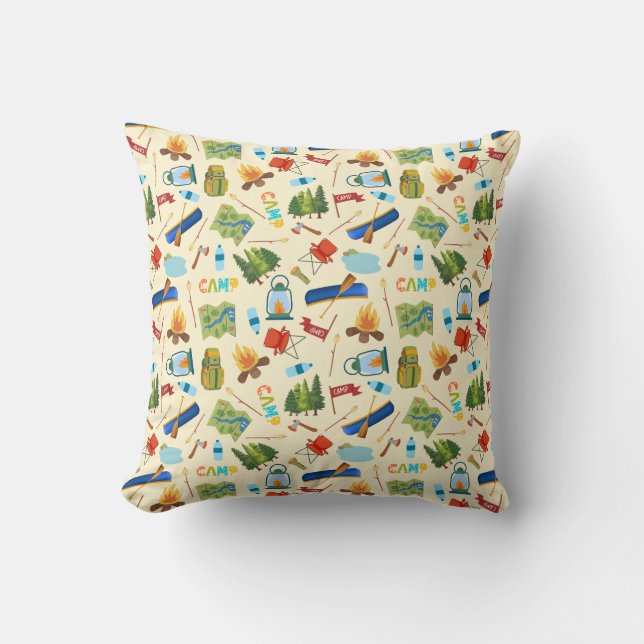 Coussin Vie du camping (Recto)