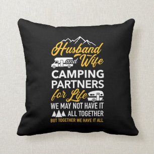Coussin Vie du mari et de la femme partenaires de camping