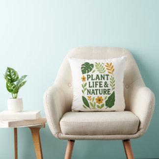 Coussin Vie et nature plante - Design botanique