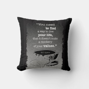 Coussin Vie et valeurs, Existentialisme illustré citation