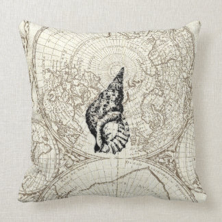 Coussin Vie marine ene ivoire d'illustration de carte et