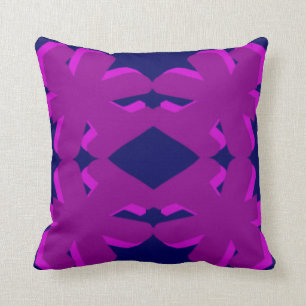 Coussin Vie moderne à Fuchsia et Navy Blue