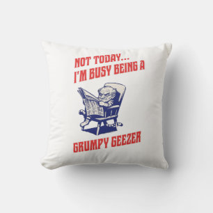 Coussin Vieil homme grincheux occupé