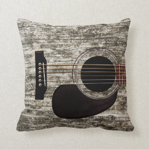 Coussin Vieille guitare acoustique supérieure en bois