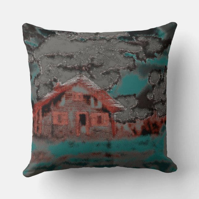 Coussin Vieille maison en argile avec mouvement percé, sou (Verso)