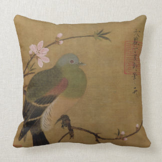 Coussin Vieille peinture japonaise vintage d'un oiseau