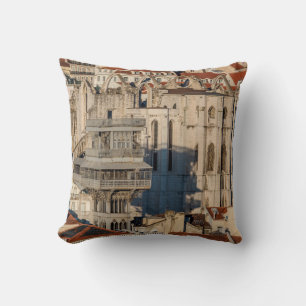 Coussin Vieille ville de Lisbonne avec vue tour et ruine d