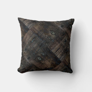 Coussin Vieilles planches, vieux bois, bois vieilli, bois