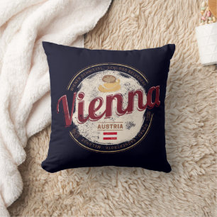 Coussin Vienne Autriche Capitale Vintage Viennese Melange