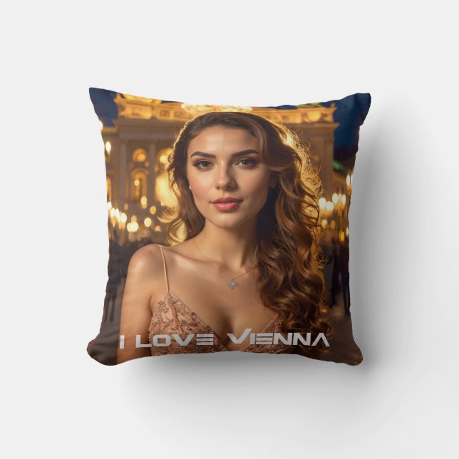 Coussin VIENNE - Autriche - J'AIME VIENNE (Recto)