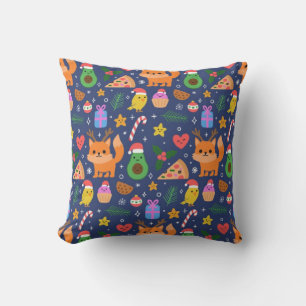 Coussin Viennoiseries Orange Kitty et Christmas