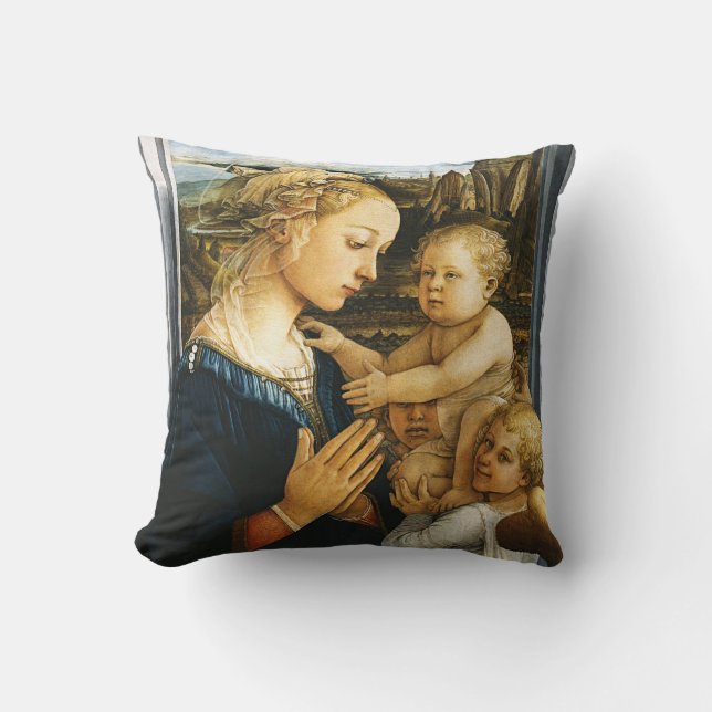 Coussin Vierge avec enfant et deux anges, Filippo Lippi (Recto)