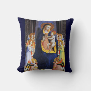 Coussin VIERGE AVEC ENFANTS ANGES ET SAINTS Noël