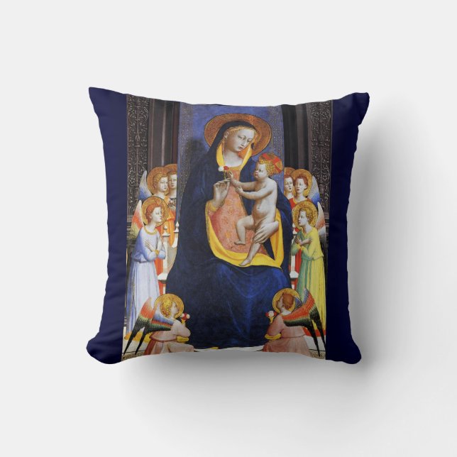Coussin VIERGE AVEC ENFANTS ANGES ET SAINTS Noël (Recto)