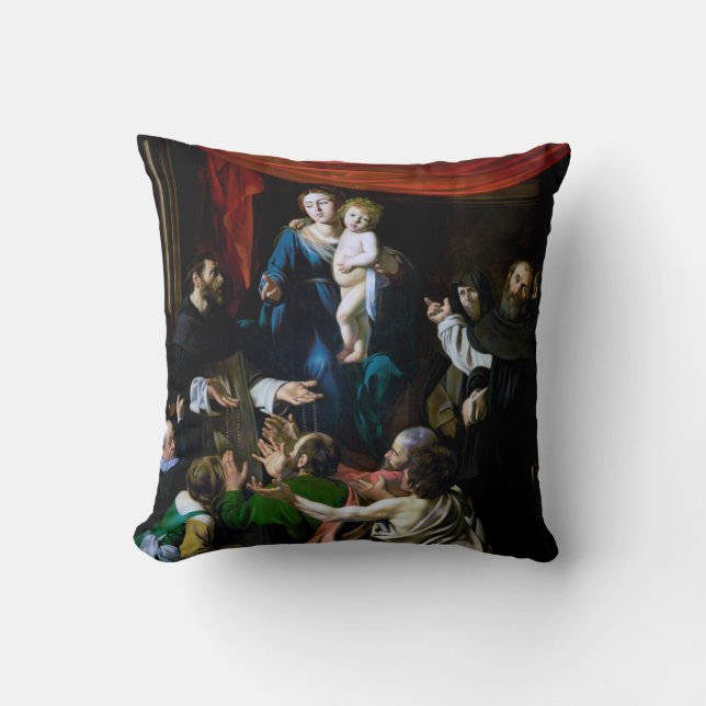 Coussin Vierge du Rosaire, Caravaggio (Recto)