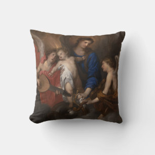 Coussin Vierge et enfant avec musique faisant des anges