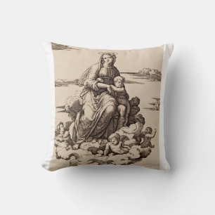 Coussin Vierge et Enfant dans les Nuages