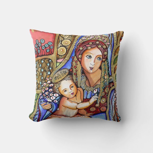 Coussin Vierge Marie et enfant de Jésus (Recto)
