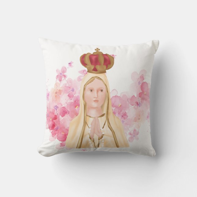 Coussin Vierge Marie - Notre-Dame de Fatima - Chrétienne (Recto)