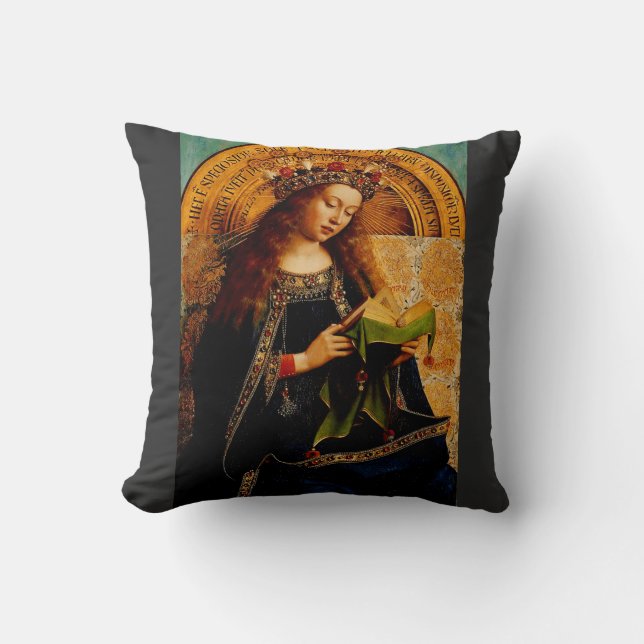 Coussin Vierge Marie par Jan van Eyck (Recto)