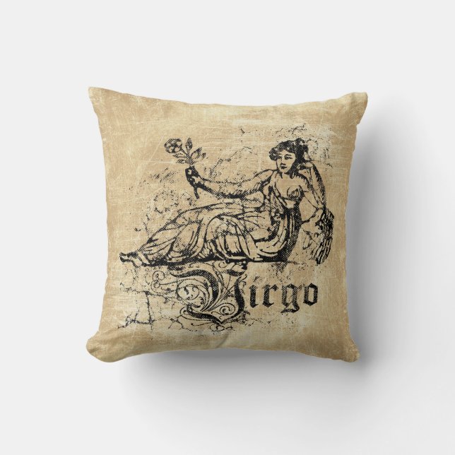 Coussin Vierge Vierge du zodiaque vintage (Recto)