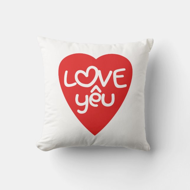 Coussin Vietnamien Valentine ♥ Love Yêu ♥ Asian Wordplay (Recto)