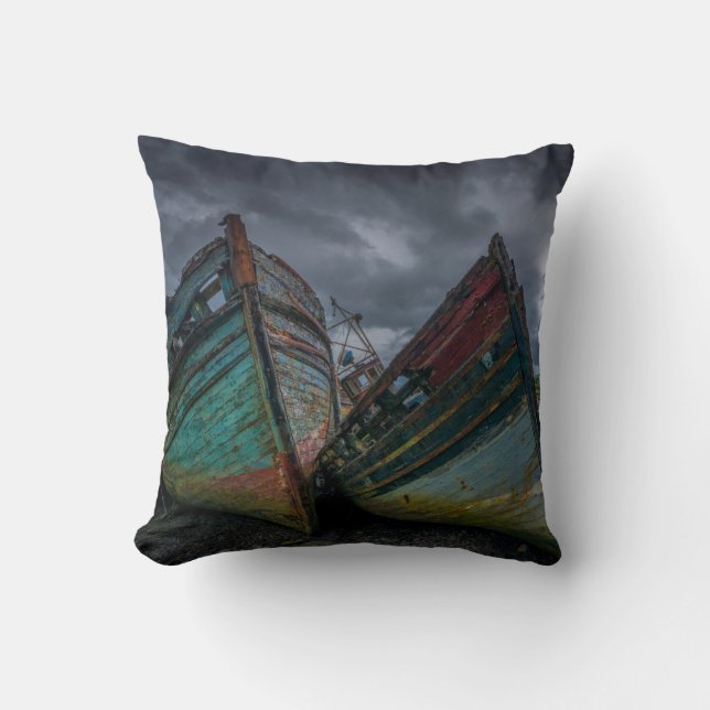 Coussin Vieux bateaux de pêche (Recto)