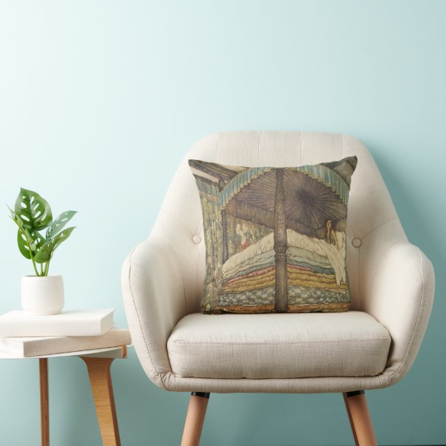 Coussin Vieux Conte de Fées, Princesse et Petit Pois, Edmu (Chaise)