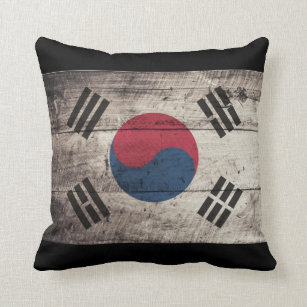 Coussin Vieux drapeau en bois de la Corée du Sud
