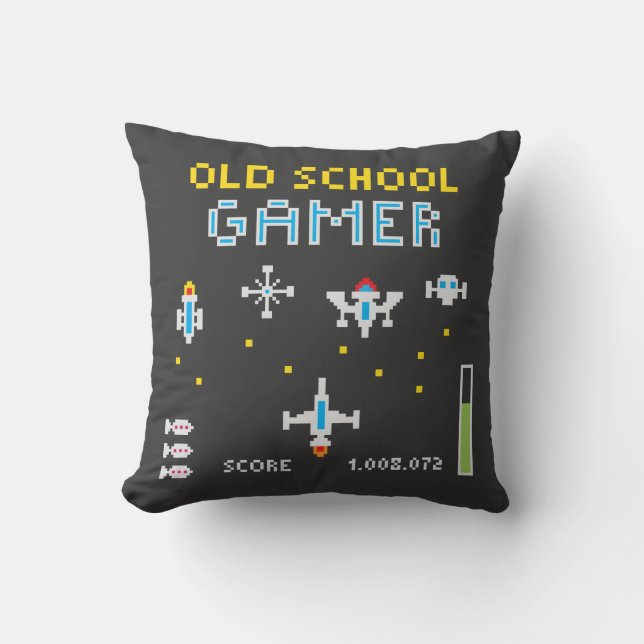 Coussin Vieux Gamer - Stellarship - Jeu d'oreiller (Recto)