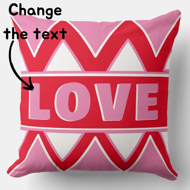 Coussin vieux Geometry LOVE Valentine's Day Cadeau texte (Créateur téléchargé)