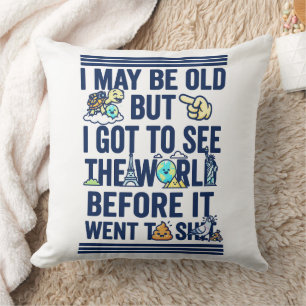 Coussin Vieux Mais a Vu le Monde Avant Qu'il ne Se Gâte