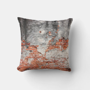 Coussin Vieux mur de briques rouges rugueux du vieux templ