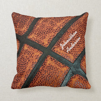 Coussin Vieux rétro motif de basket-ball avec le nom