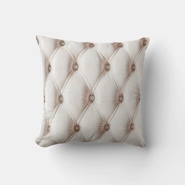 Coussin Vieux rose : texture classique en cuir. (Recto)